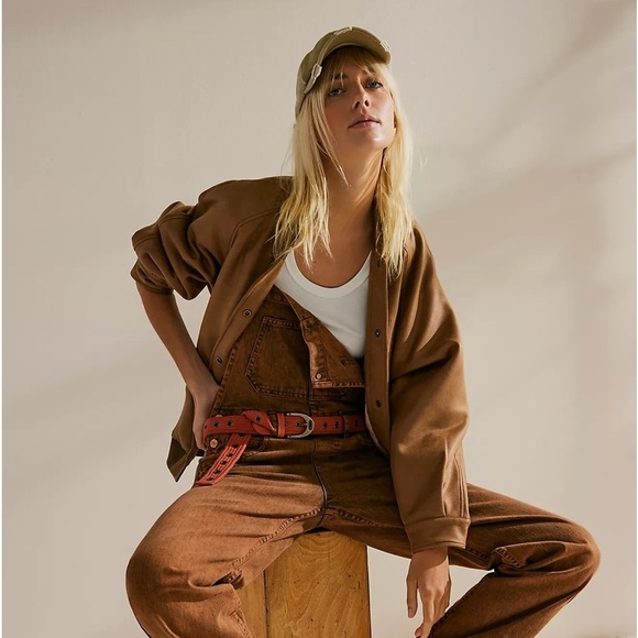 NWT We The Free Wild Rose Vegan Suede Bomber Jacket - Picture 4 of 8